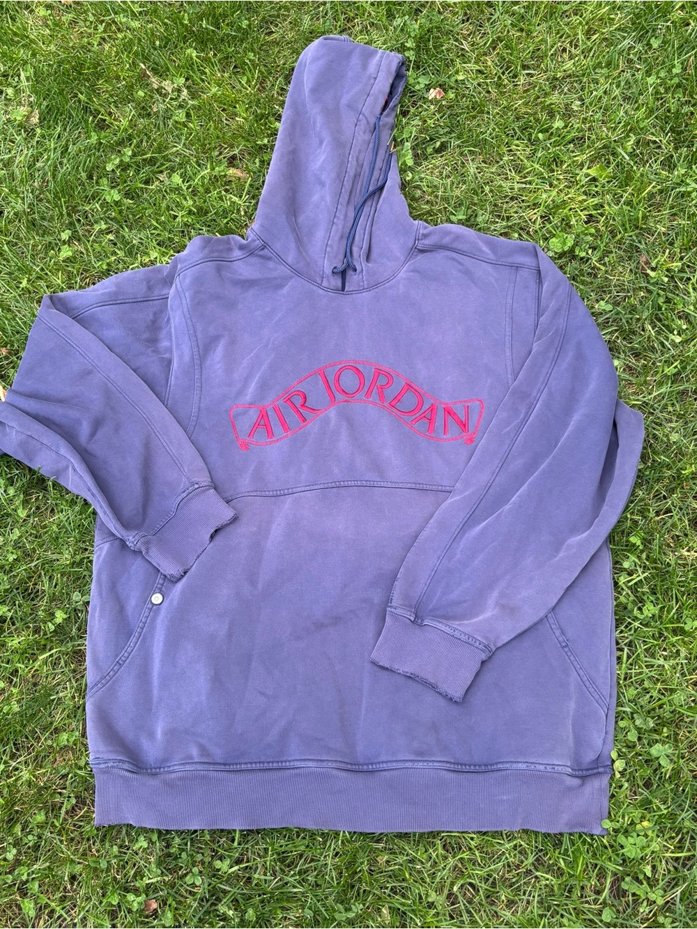 Jordan Men’s Blue Crewneck Hoodie with Red Air Jordan Logo